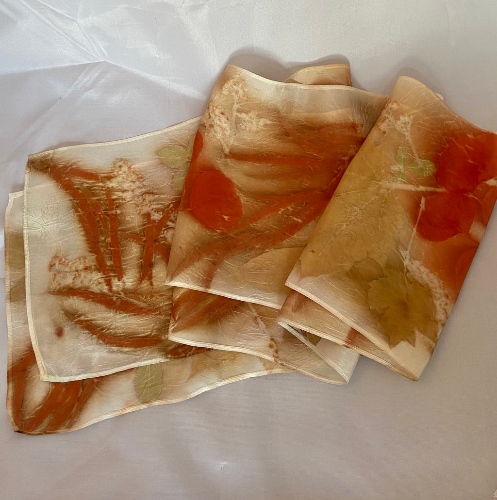 Botanical/Eco Dyed Silk Scarf - One of a kind