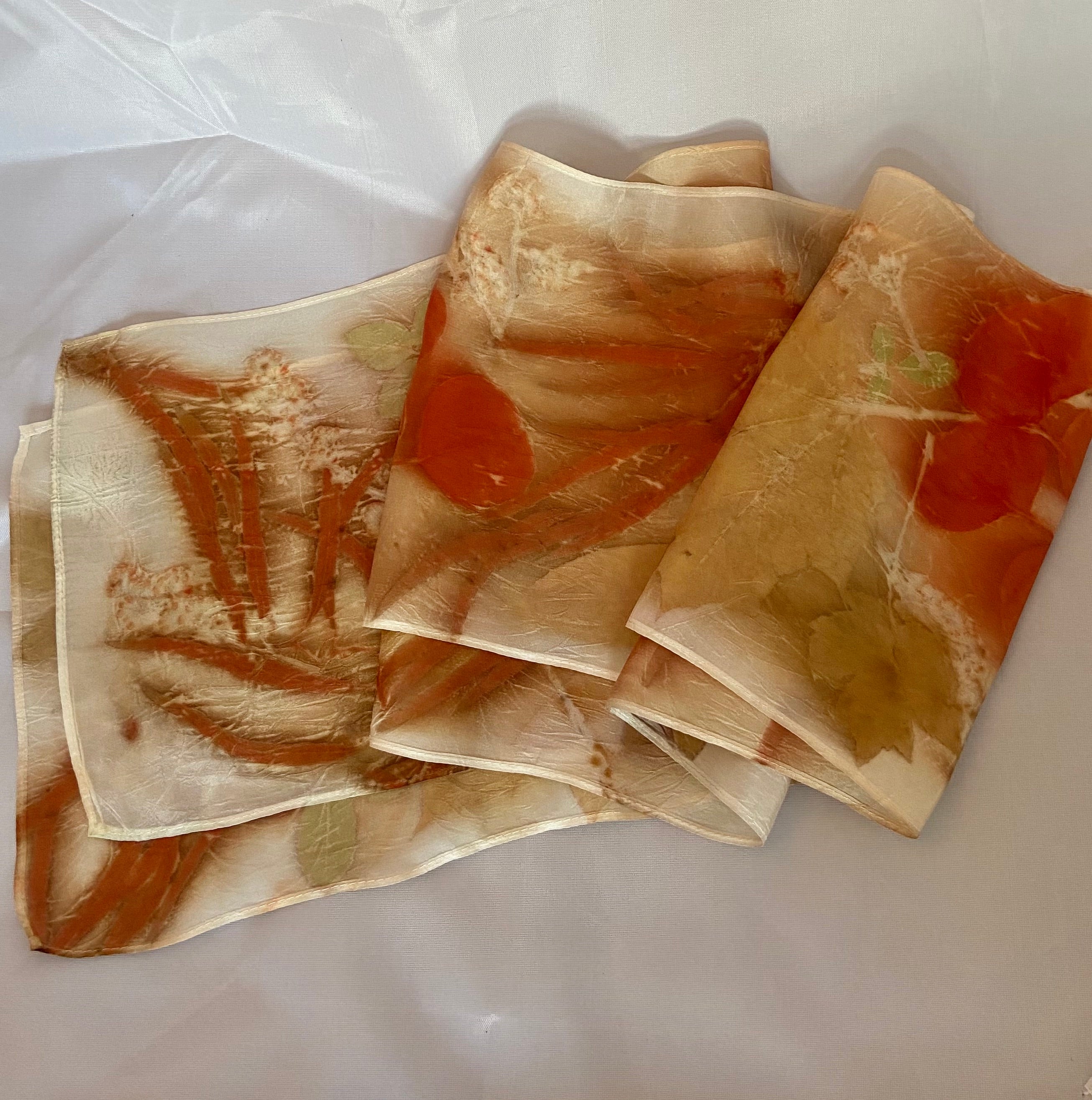 Botanical/Eco Dyed Silk Scarf - One of a kind