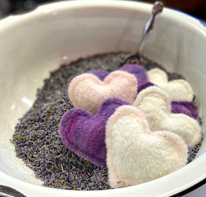 Mini Lavender Filled Heart Sachets