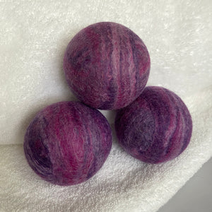 Single Merino Wool Felted Dryer Ball - Purple Stripe