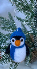 Load image into Gallery viewer, Felted Wool Penguin Ornament