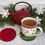 Holiday Felted Wool Coasters - Set of 4