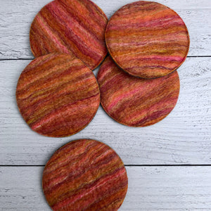 Individual Felted Wool Coasters