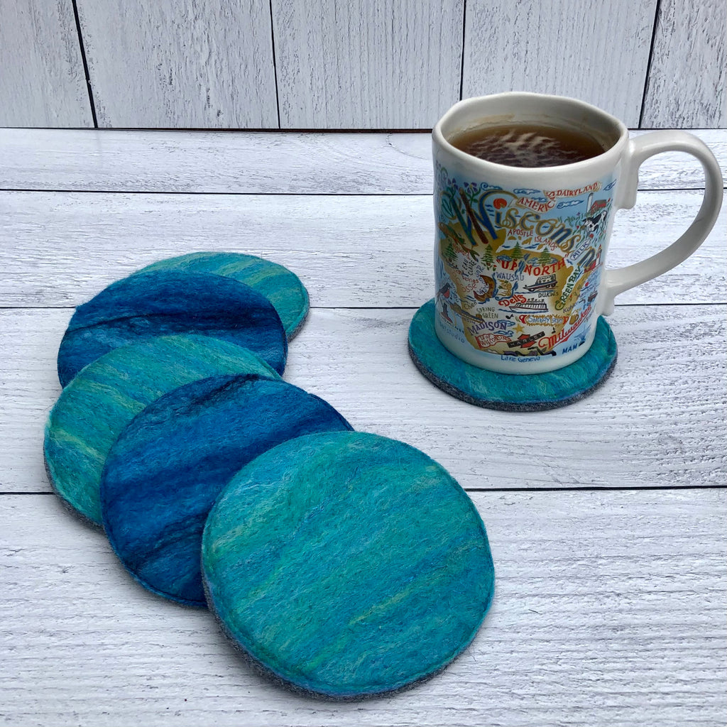 Felted Wool Coasters - Set of 4