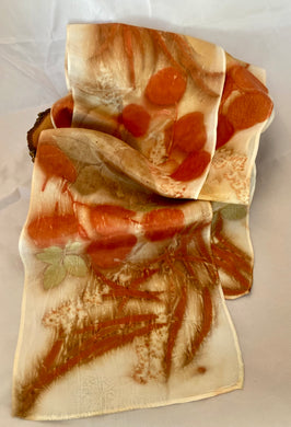 Botanical/Eco Dyed Silk Scarf - One of a kind