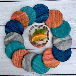 Felted Wool Coasters - Set of 4