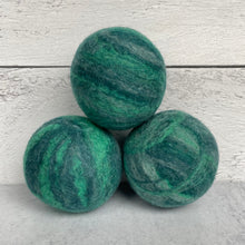 Load image into Gallery viewer, Single Merino Wool Felted Dryer Ball - Teal Stripe