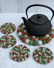 Load image into Gallery viewer, Felt Ball Trivets - Autumn Leaves