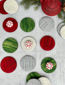 Holiday Felted Wool Coasters - Set of 4
