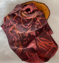 Load image into Gallery viewer, Botanical Print Stonewashed Silk Scarf, One of a Kind