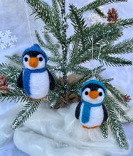 Load image into Gallery viewer, Felted Wool Penguin Ornament