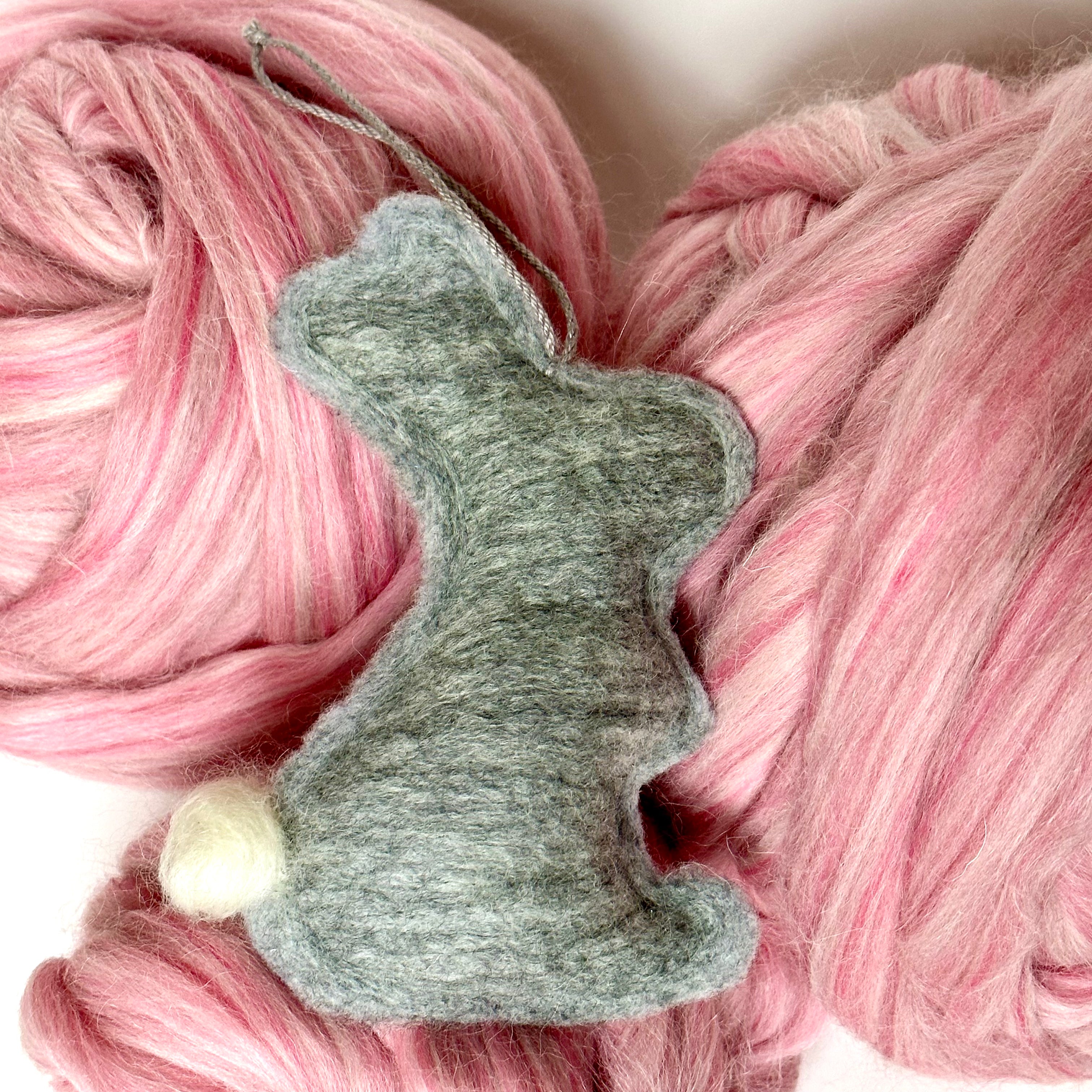 Wool Bunny Rabbit Felted Soap Sachet