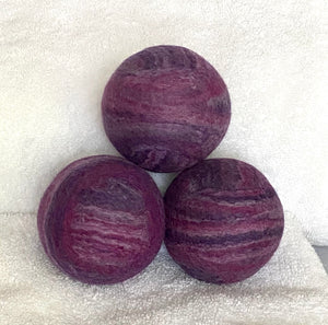 Single Merino Wool Felted Dryer Ball - Purple Stripe