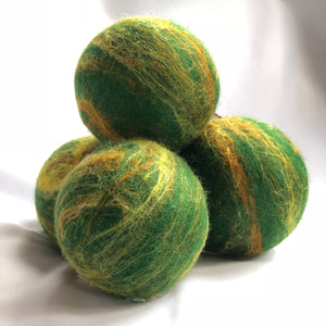 Felted Soap Ball - Green and Gold