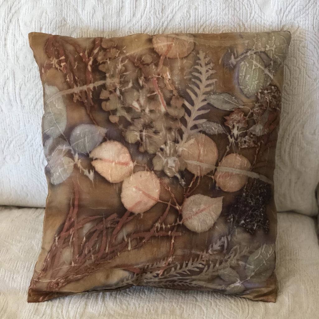 Botanical Dyed Pillow - Silk - One of a kind - Only 2 available