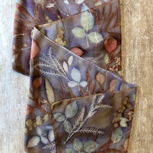 Load image into Gallery viewer, Botanical Dyed Table Runner - 100% Stonewashed Silk - One of a kind - Only 1 available