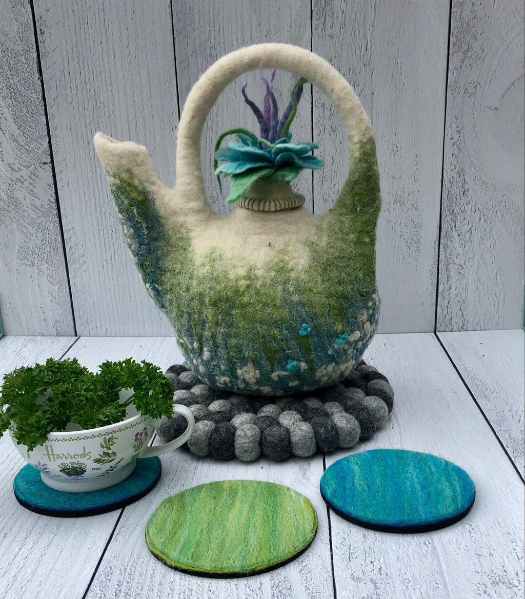 Felted Wool Coasters - Set of 4