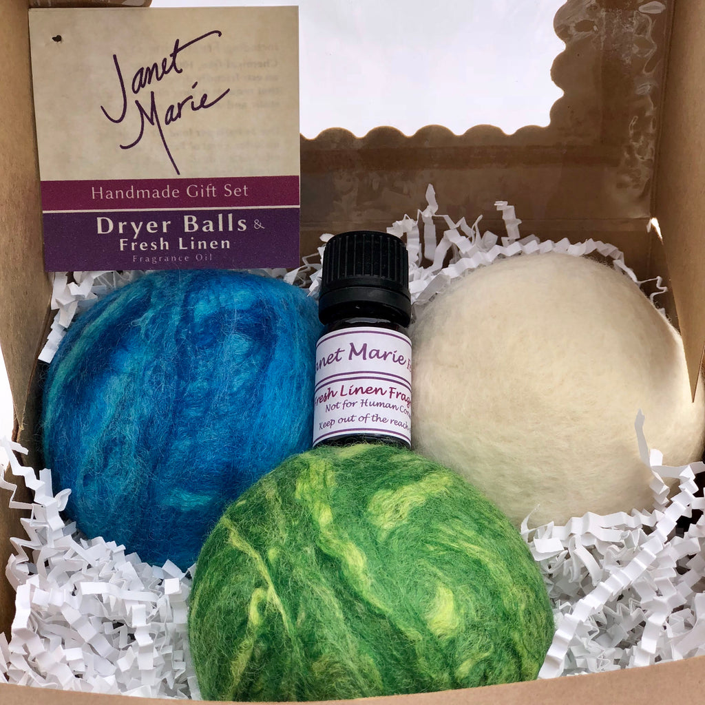 Wool dryer ball gift set