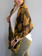 Botanical Dyed Silk Wool Blend Shawl- One of a kind