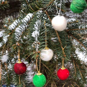 Set of 6 Felted Mini Ornaments