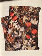 Maple Botanical Dyed Scarf - 100% Stonewashed Silk - One of a kind - Only 1 available
