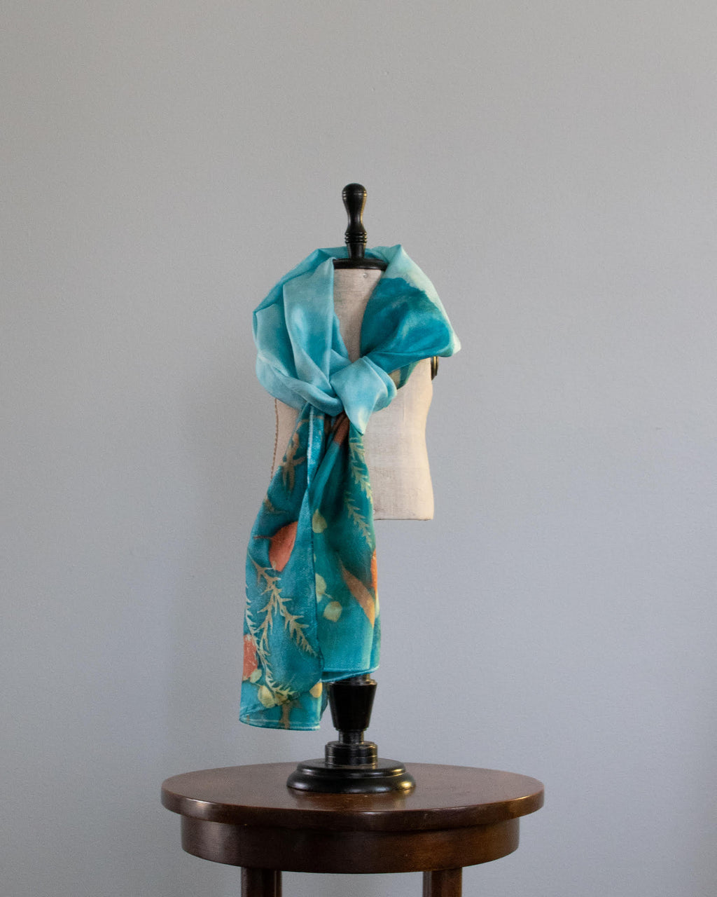 Botanical Dyed Scarf - 100% Silk - One of a kind - Only 1 available
