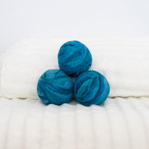 Single Merino Wool Felted Dryer Ball - Blue Stripe