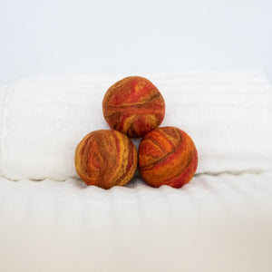 orange wool dryer balls