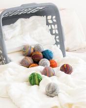 Load image into Gallery viewer, Single Merino Wool Felted Dryer Ball - Purple Stripe