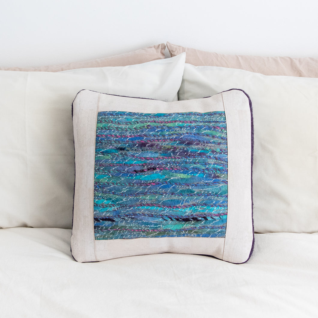 Felted Art Yarn Pillow Cover, 18 x 18