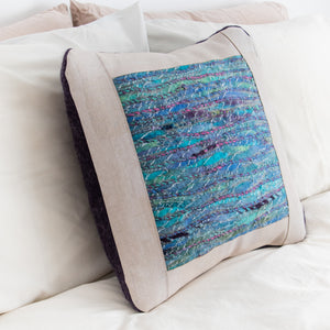 Felted Art Yarn Pillow Cover, 18 x 18"