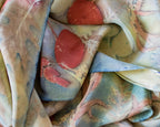 Botanical Dyed Stonewashed Silk Scarf, One of a Kind